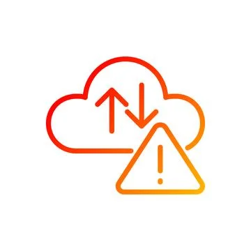 Cloud error pixel perfect gradient linear vector icon Stock Illustration