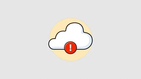 Cloud with Error Symbol. Cloud Error Concept Animation Video - Transparent Stock Footage 314247323