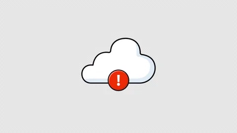 Cloud with Error Symbol. Cloud Error Concept Animation Video - Transparent Stock Footage 314247381