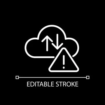 Cloud error white linear icon for dark theme Stock Illustration