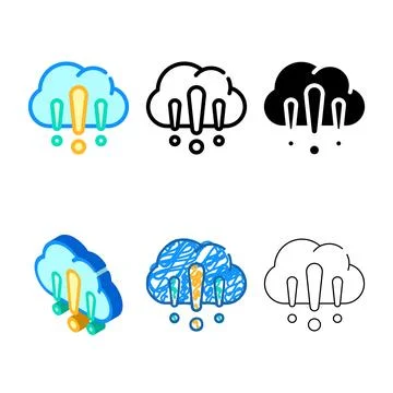 Cloud exclamation marks color diversity icon vector Stock Illustration