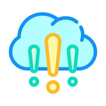 Cloud exclamation marks color icon vector illustration Stock Illustration