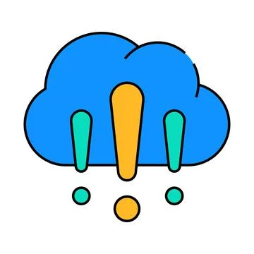 Cloud exclamation marks icon color illustration 스톡 일러스트
