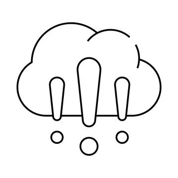 Cloud exclamation marks line icon vector illustration Stock Illustration