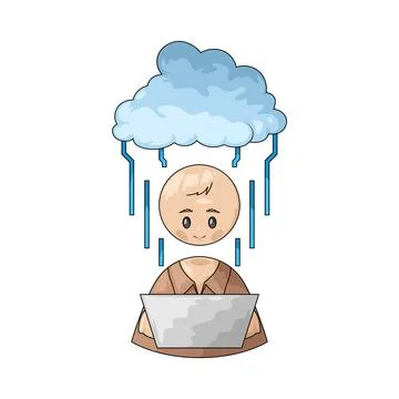 Cloud expert illustration 스톡 일러스트