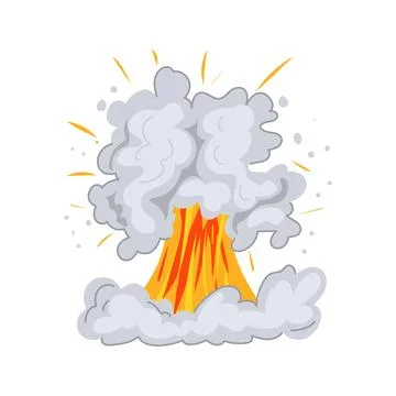 Cloud explosion effect cartoon vector illustration イラスト素材