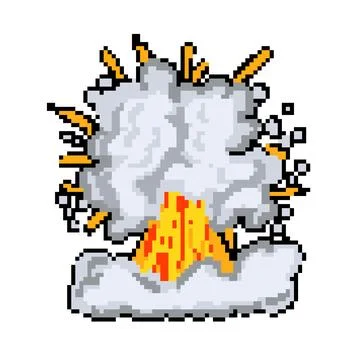 Cloud explosion effect pixel art vector illustration イラスト素材