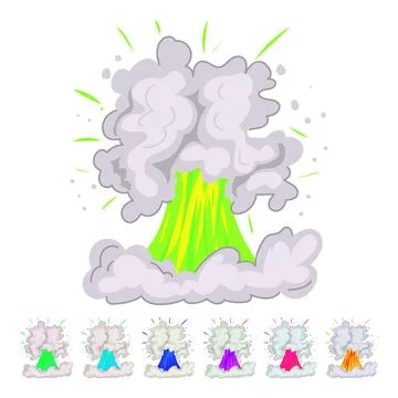Cloud explosion effect vector cartoon graphic Stock Illustration