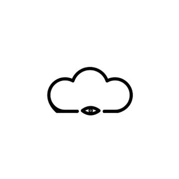 Cloud Eye Computing Logo Template 스톡 일러스트
