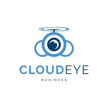 Cloud eye icon logo design inspiration Stock Illustration