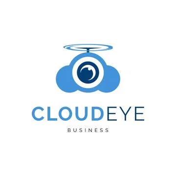 Cloud eye icon logo design inspiration Stock Illustration