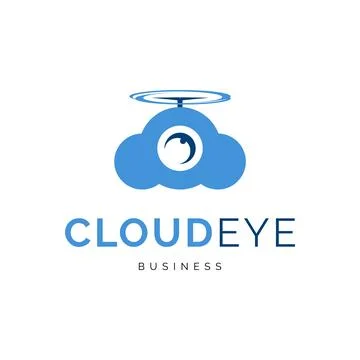 Cloud eye icon logo design inspiration Stock Illustration