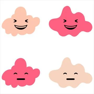 Cloud with face. Clouds collection. clouds. smiling face of clouds Stock Illustration