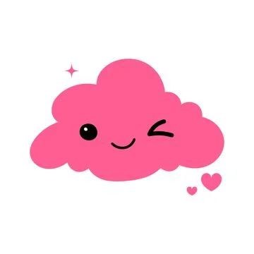 Cloud face. Cloudy face. Lovely face. Colorful face of a cloud. Rainy cloud.. Stock Illustration