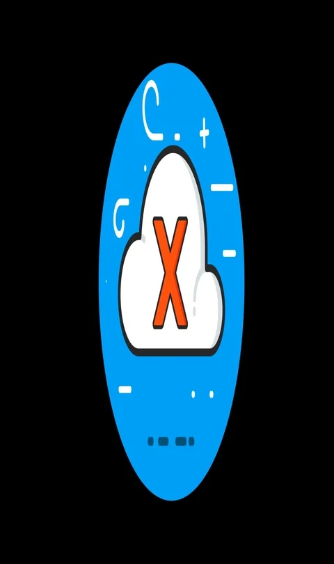 Cloud Fail flat icon animated with alpha channel Stock Footage 101584330