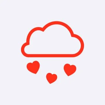 From the cloud falling hearts icon stock vector illustration flat design Ilustración de archivo