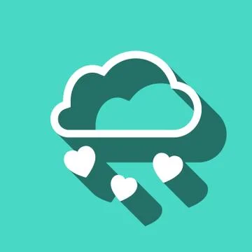 From the cloud falling hearts icon stock vector illustration flat design Stock Illustration