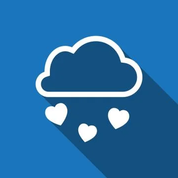From the cloud falling hearts icon stock vector illustration flat design 스톡 일러스트