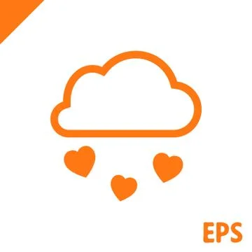 From the cloud falling hearts icon stock vector illustration flat design Stock Illustration