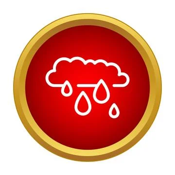 Cloud with falling rain drops weather icon Stock Illustration