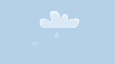 Cloud with falling snowflakes on a blue background Stock Footage 325230254
