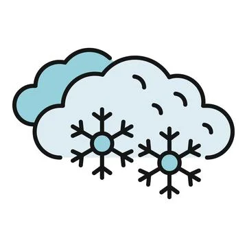 Cloud with falling snowflakes for winter weather forecast icon Stock Illustration
