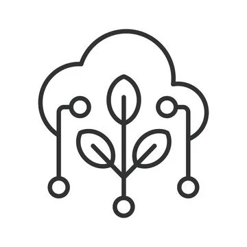 Cloud farming technology, icon in line design. cloud farming technology, cloud Stock Illustration