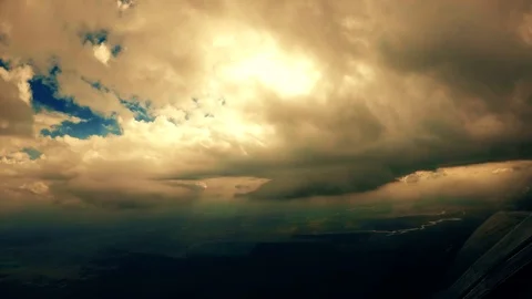 The cloud feather bed over the cabin Stock Footage 93604872