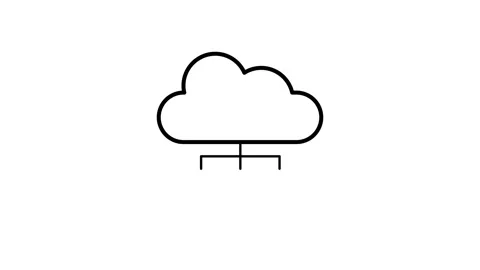 A cloud featuring three distinct colored blocks arranged within it, showcasi.. Stock Footage 334095128