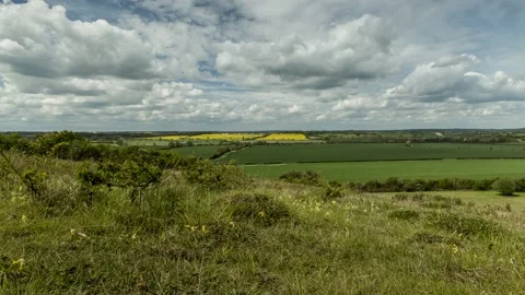 Cloud Field View - Timelapse - 4K - 23.98 fps - England - UK Stock Footage 147489513