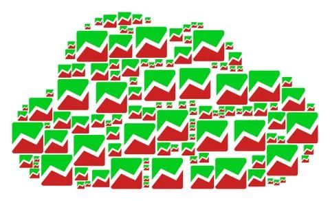 Cloud Figure of Analytics Chart Icons Illustrazione stock