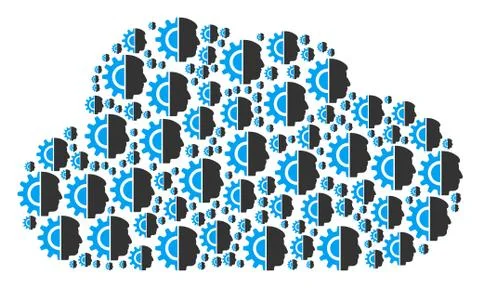 Cloud Figure of Android Robotics Icons 스톡 일러스트