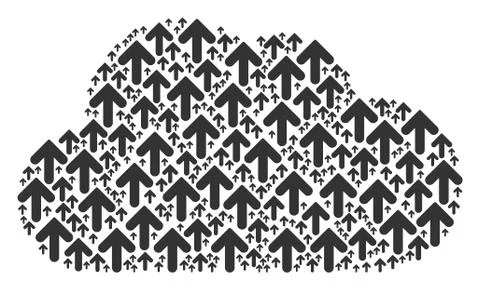 Cloud Figure of Arrow Direction Icons Illustrazione stock