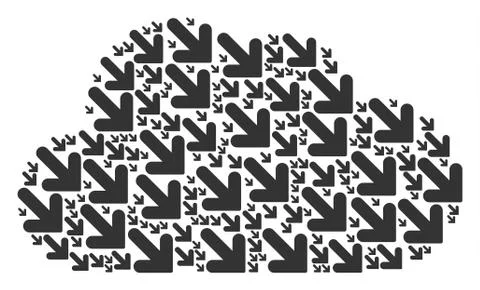 Cloud Figure of Arrow Down Right Icons 库存插图