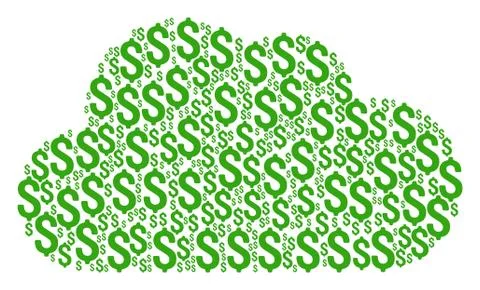 Cloud Figure of Dollar Icons Stockillustratie