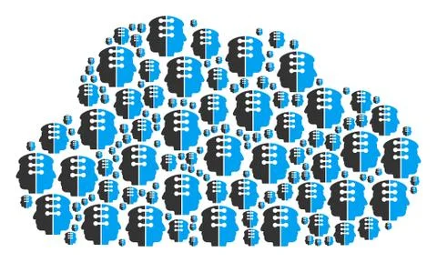 Cloud Figure of Dual Head Interface Icons イラスト素材