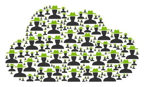 Cloud Figure of Farmer Icons Stock Illustration