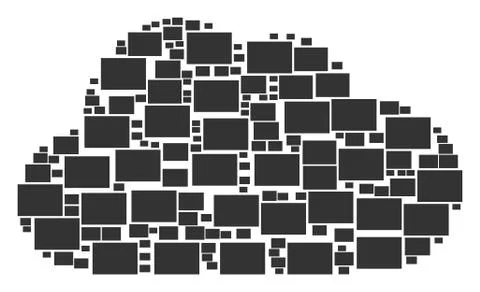 Cloud Figure of Filled Rectange Icons 스톡 일러스트