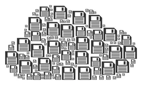Cloud Figure of Floppy Disk Icons 스톡 일러스트
