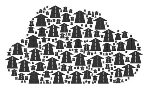Cloud Figure of Future Road Icons Illustrazione stock