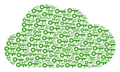 Cloud Figure of Key Icons Stock Illustration