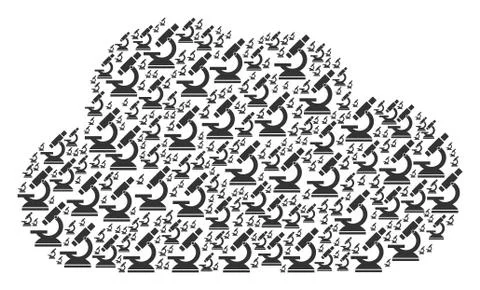 Cloud Figure of Microscope Icons Stockillustratie