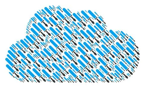 Cloud Figure of Screwdriver Icons Illustrazione stock