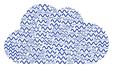 Cloud Figure of Sinusoid Wave Icons Stock Illustration