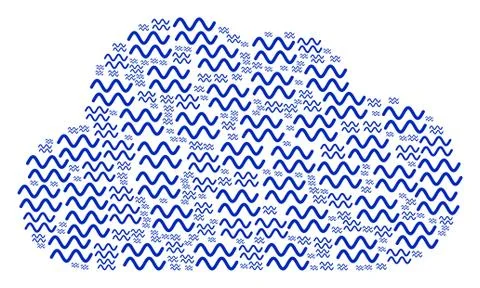 Cloud Figure of Sinusoid Waves Icons Stock Illustration