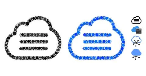Cloud File Composition Icon of Round Dots Stock Illustration