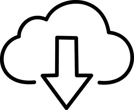 Cloud file download icon linear design 스톡 일러스트