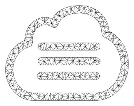 Cloud File Polygonal Frame Vector Mesh Illustration Stock Illustration