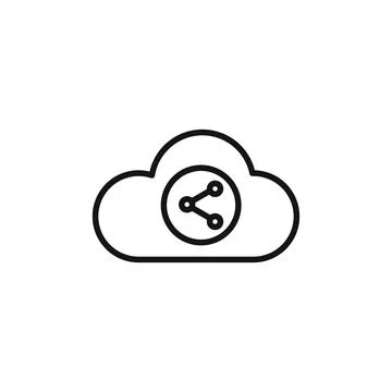 Cloud File Sharing Icon for Collaboration and Remote Work 스톡 일러스트