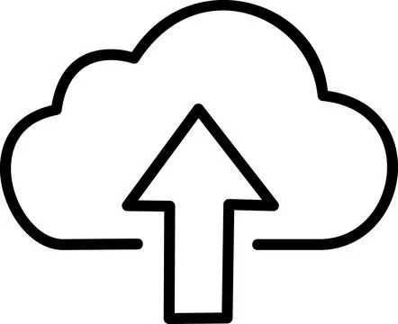 Cloud file upload icon linear design Stock-Illustration